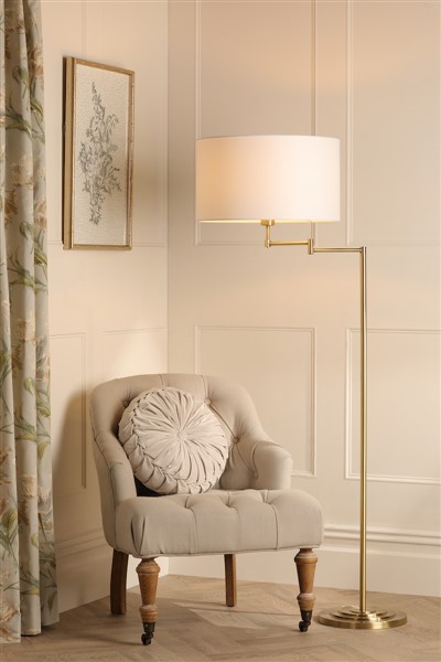 (image for) Laura Ashley Marlowe Floor Lamp Antique Brass With Shade